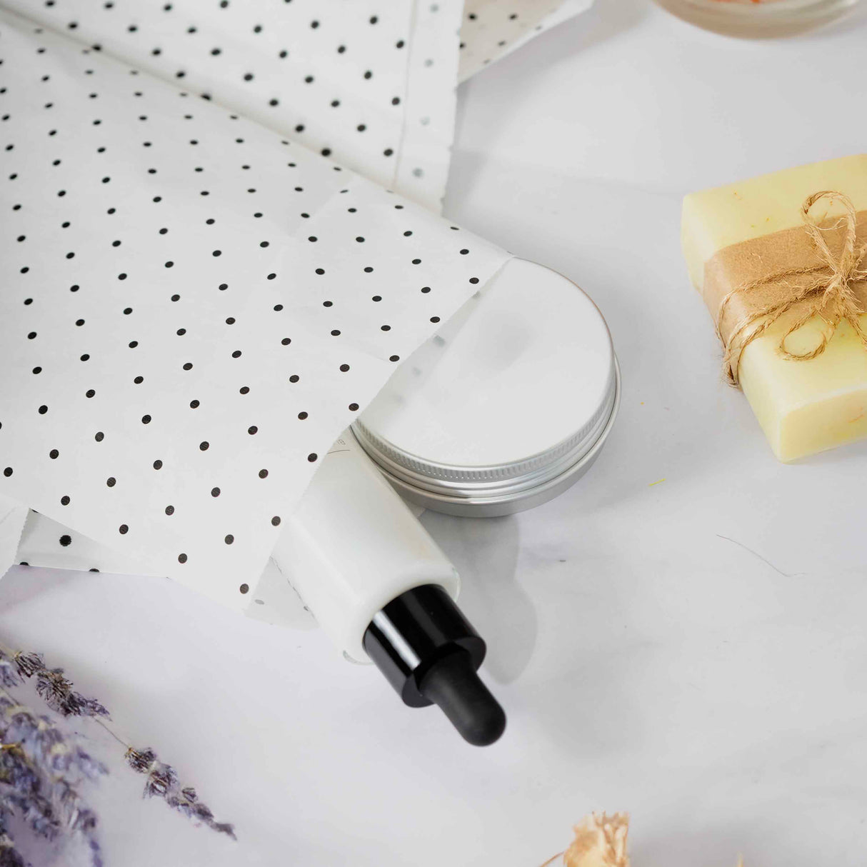 Sacchetto Carta Kraft Bianco Pois