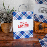 Shopper Carta Scottish Blu Personalizzabile su 2 lati