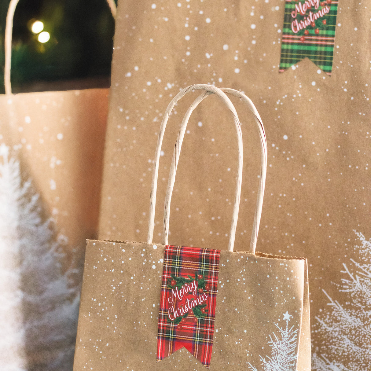 Chiudibusta Adesivo Tartan & Merry Christmas Mix