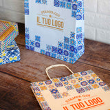 Shopper Maioliche Colorate in Carta Personalizzabili