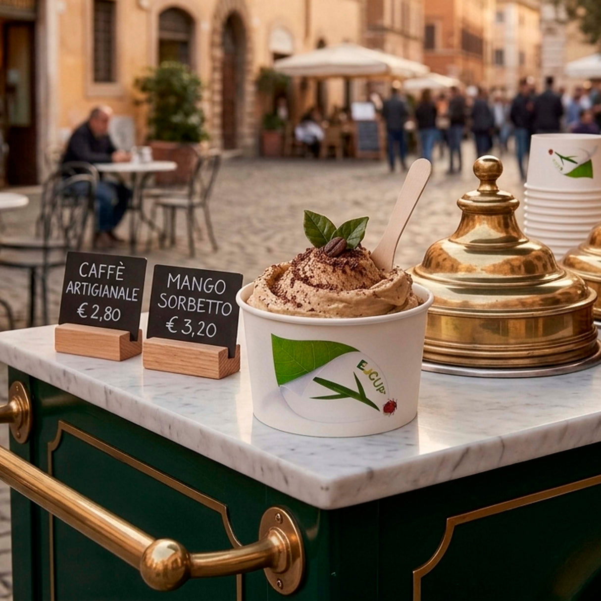 Coppette Gelato Bio in Cartoncino e MaterBi