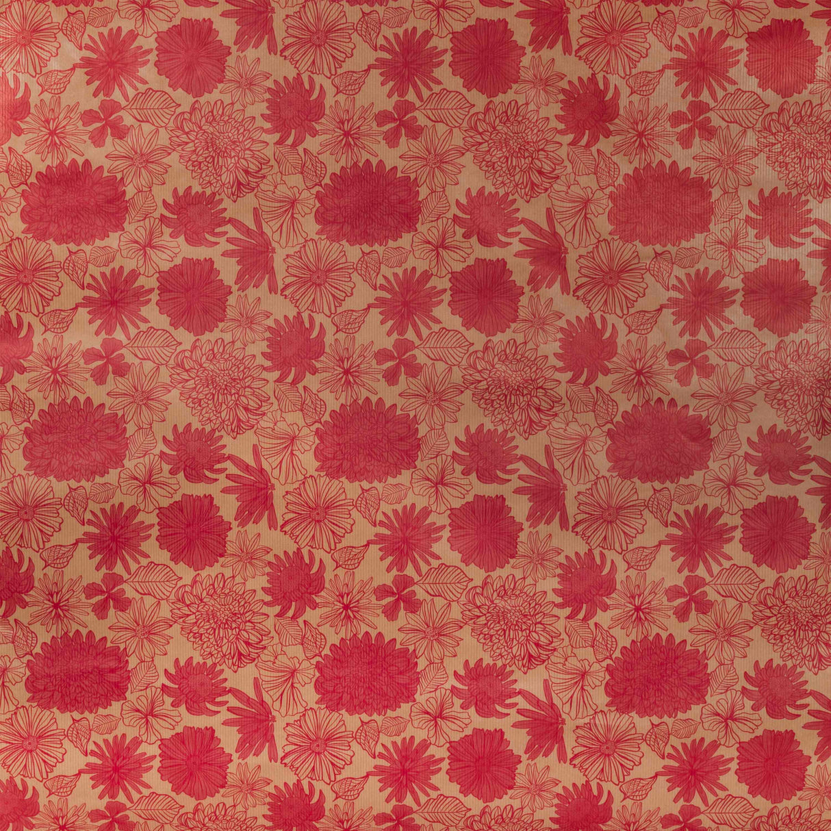 Bobina Carta Kraft Avana Fiori Lampone