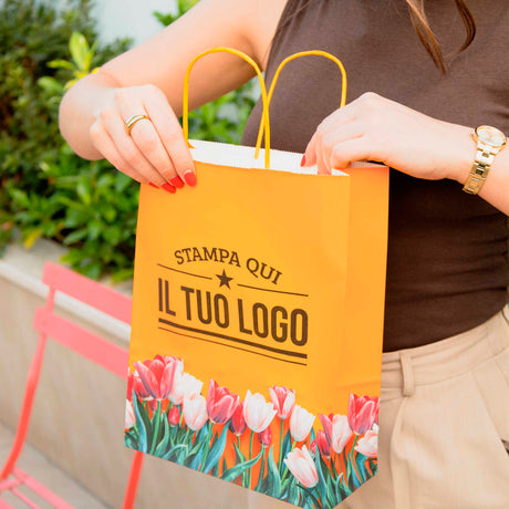 Shopper carta Tulipano Personalizzabile con cordino
