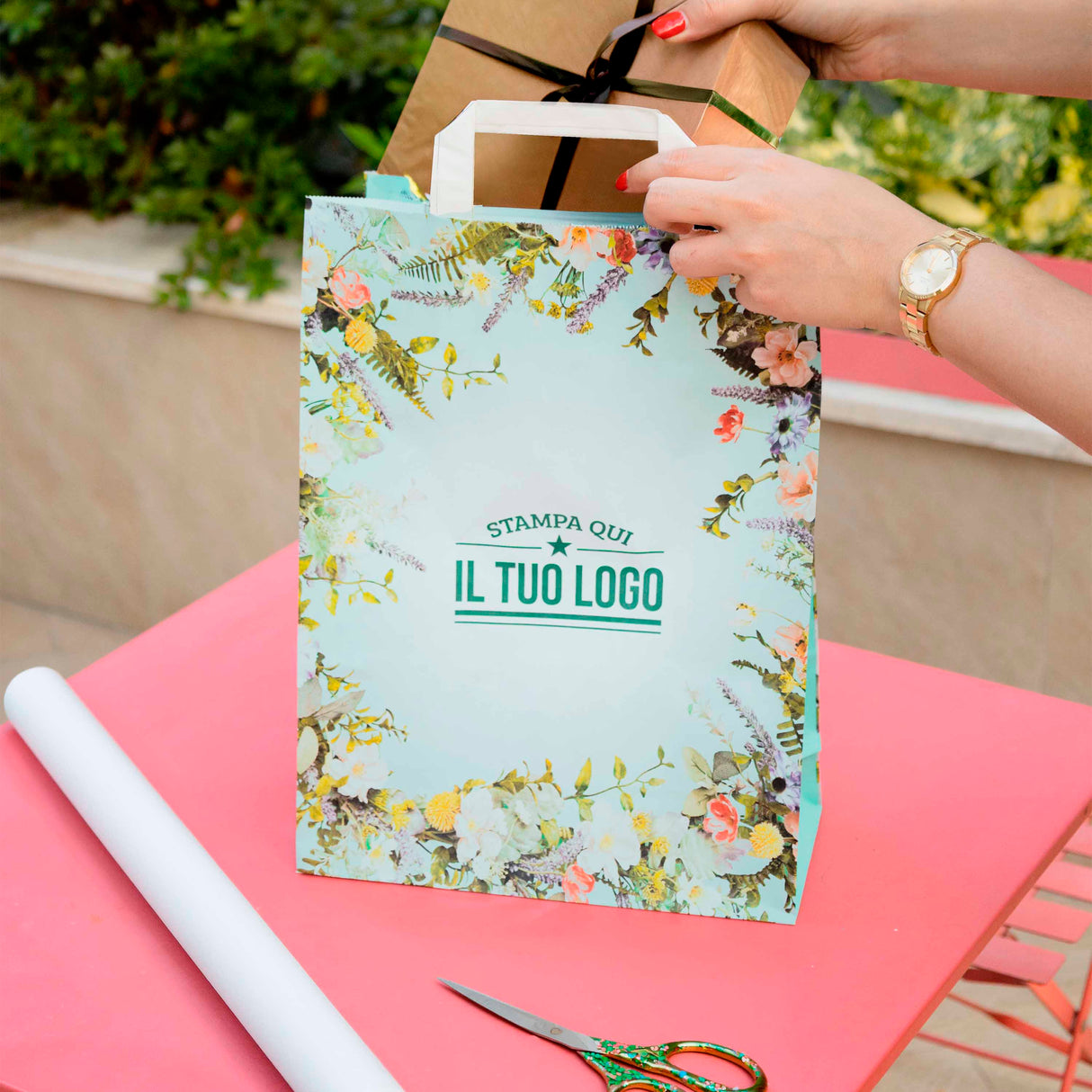 Shopper Carta Fantasia Floreale Personlizzabile