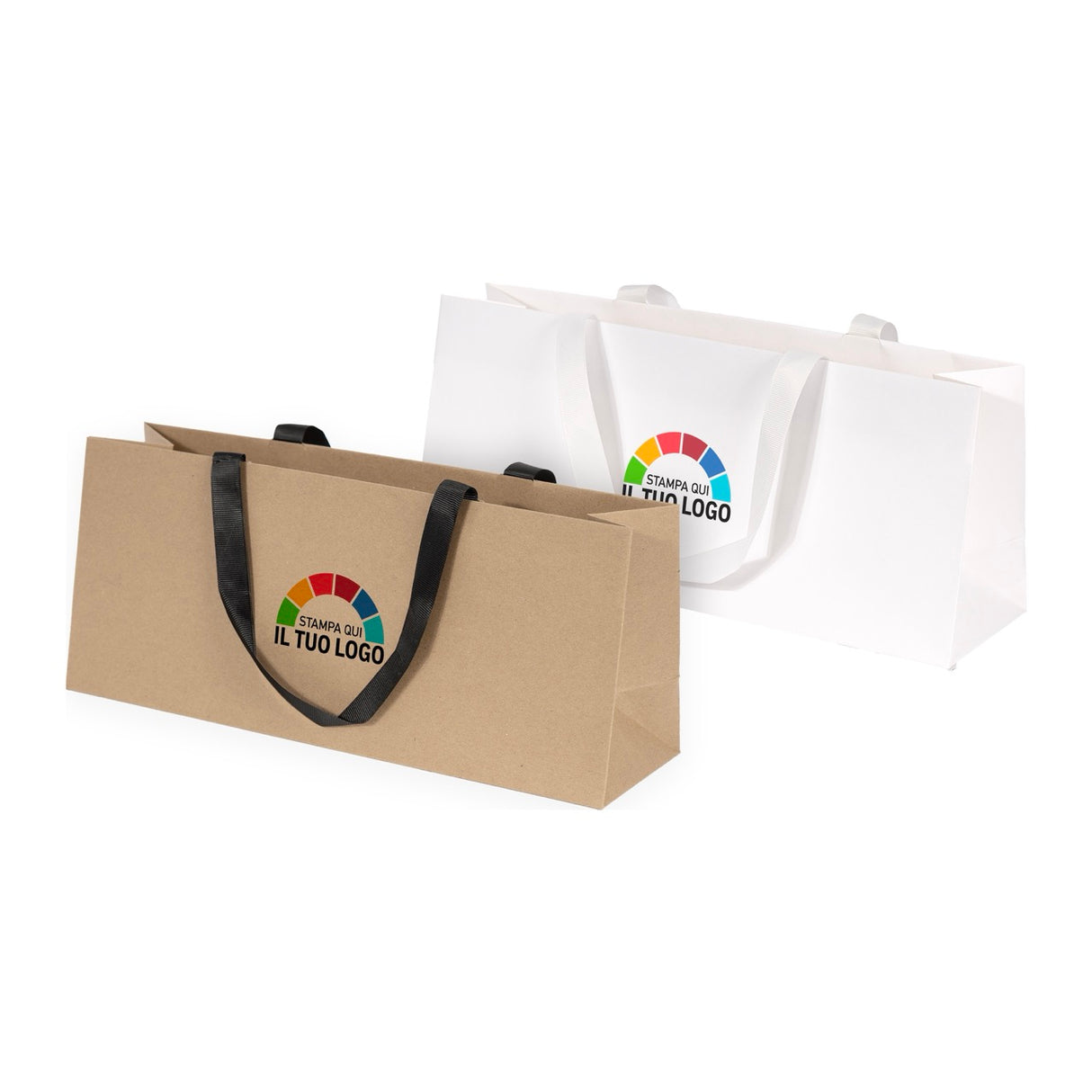 Shopper Elegance Portabottiglia Personalizzabile a colori con maniglia in Gros Grain