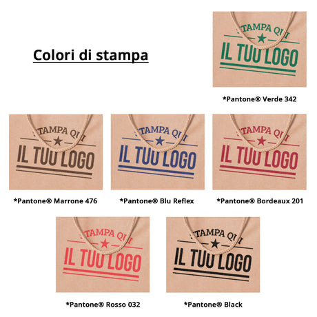 Shopper Kraft Lusso Avana Personallizzata Foro e Tag