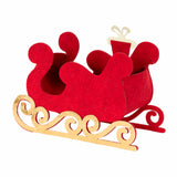 PANIER LUGE EN TISSU ROUGE AVEC L'INSCRIPTION « MERRY CHRISTMAS »