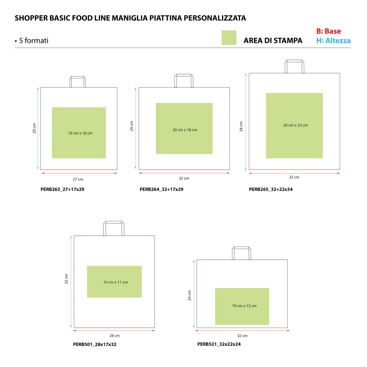 Shopper Food Line Personalizzate Piattina
