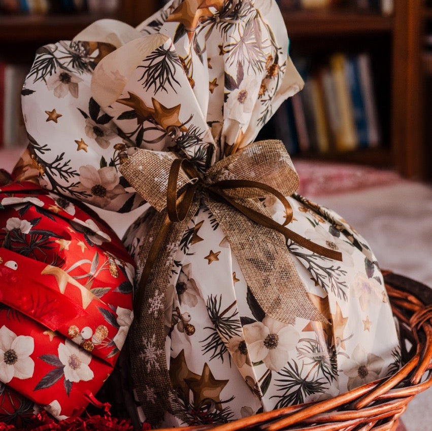 Fogli Tondi per Panettoni Christmas Flower