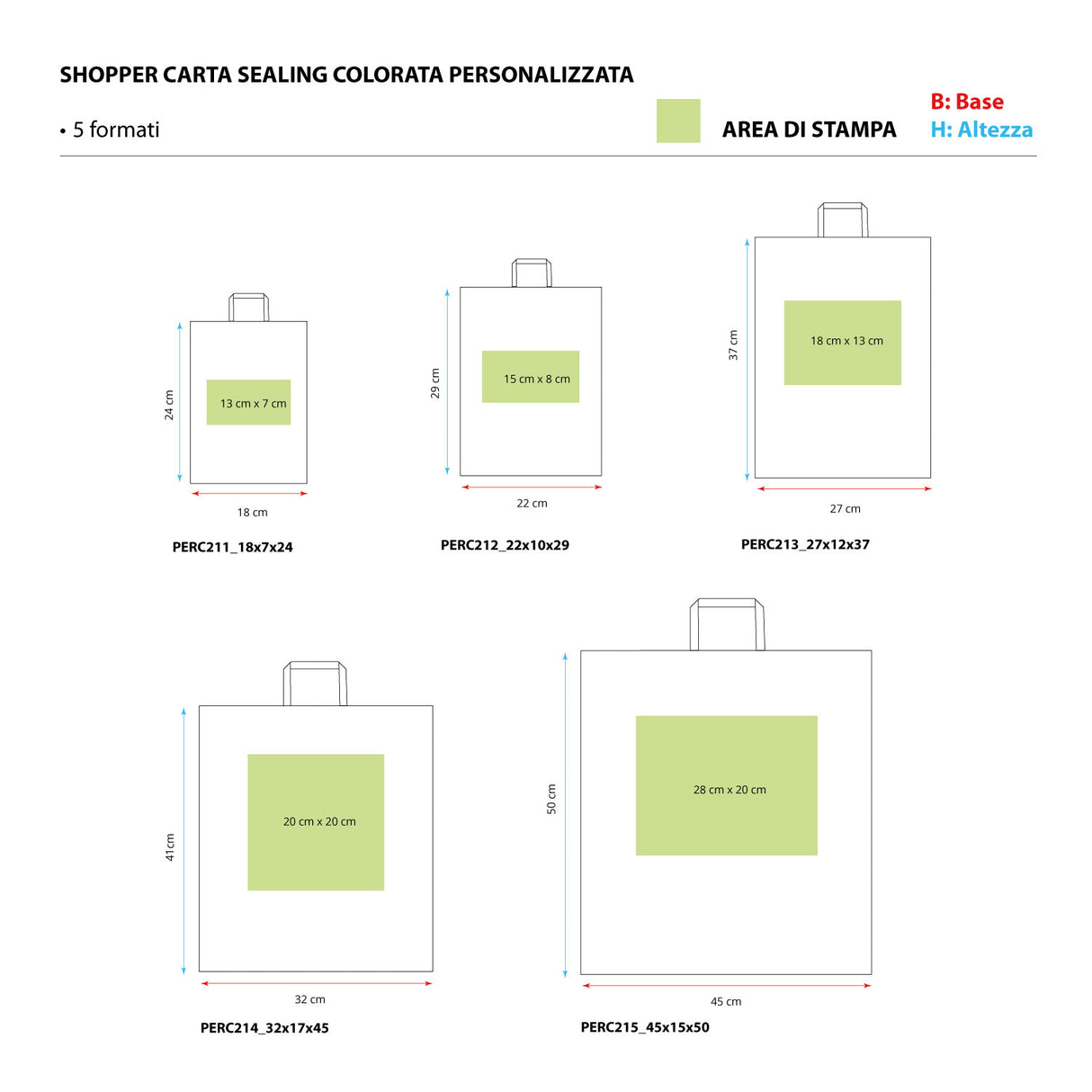 Buste Shopper Carta Sealing Colorata Personalizzata Piattina