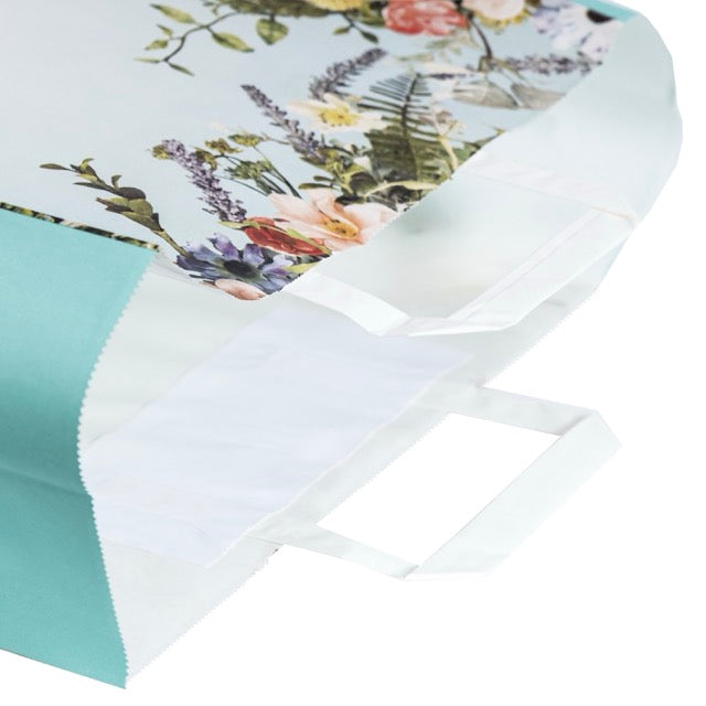 Shopper Carta Fantasia Floreale Maniglia Piattina