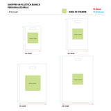 Shopper in Plastica Bianca Personalizzabile