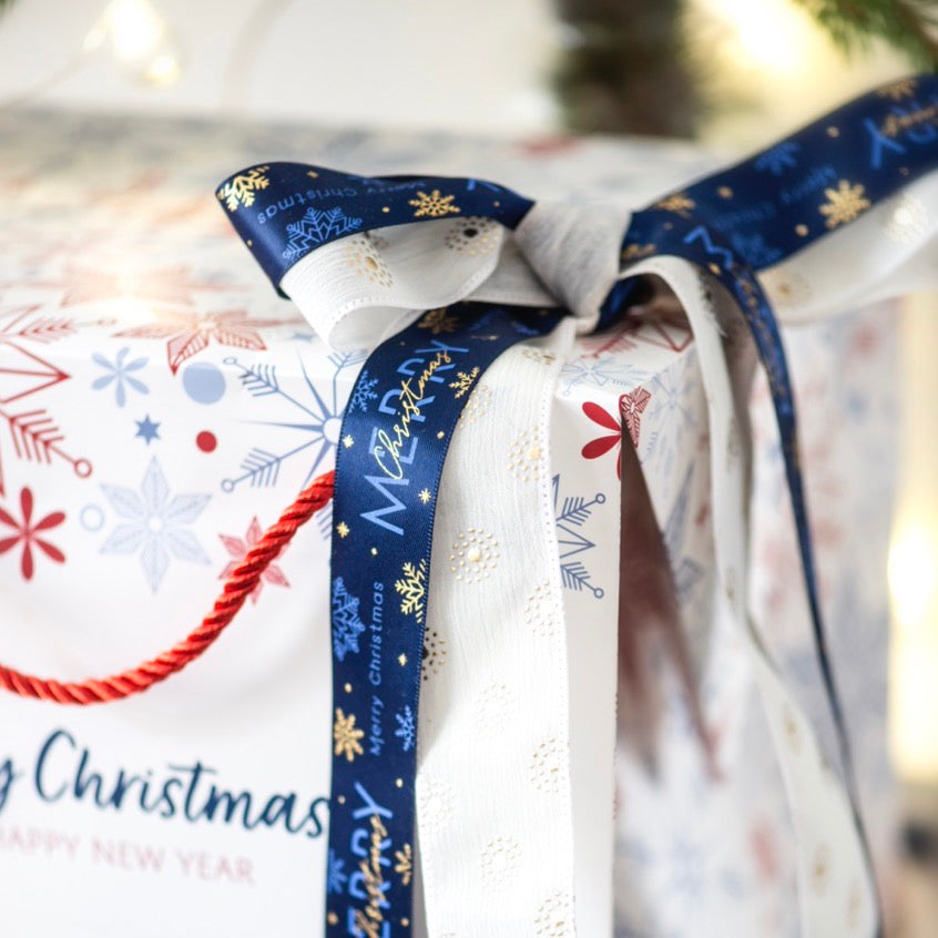 Nastro Doppio Raso Cristalli & Merry Christmas