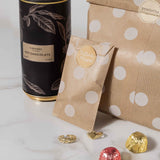 Sacchetto Carta Kraft Pois Bianchi