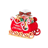 PANIER LUGE EN TISSU ROUGE AVEC L'INSCRIPTION « MERRY CHRISTMAS »