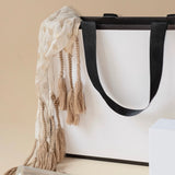 Shopper Carta Lusso Black Frame con Manici in Nastro Gros Grain