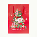 Busta Shopper fondo largo fantasia Joy Merry Christmas