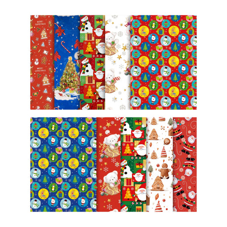 Papier Cadeau Noël Feuilles Mixtes cm 100x70