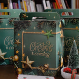 Scatole Natalizie Manigliate Christmas Coming Decori Oro