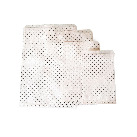 Sacchetto Carta Kraft Bianco Pois senza soffietto