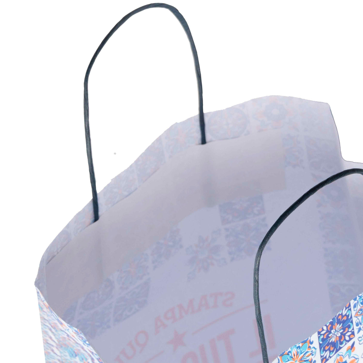 Shopper Maioliche Colorate in Carta Personalizzabili
