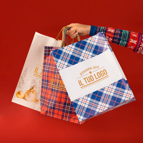 Shopper Carta Scottish Blu Personalizzabile su 2 lati