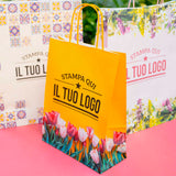 Shopper carta Tulipano Personalizzabile con cordino