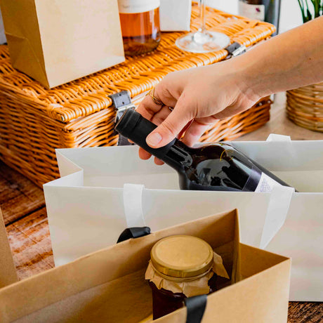 Shopper Carta Elegance Orizzontale con Manico Gros Grain