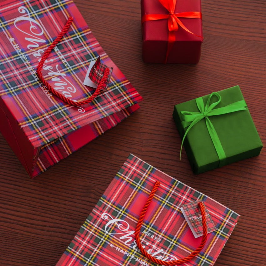 Sacchetto regalo natalizio con coulisse con stampa di note