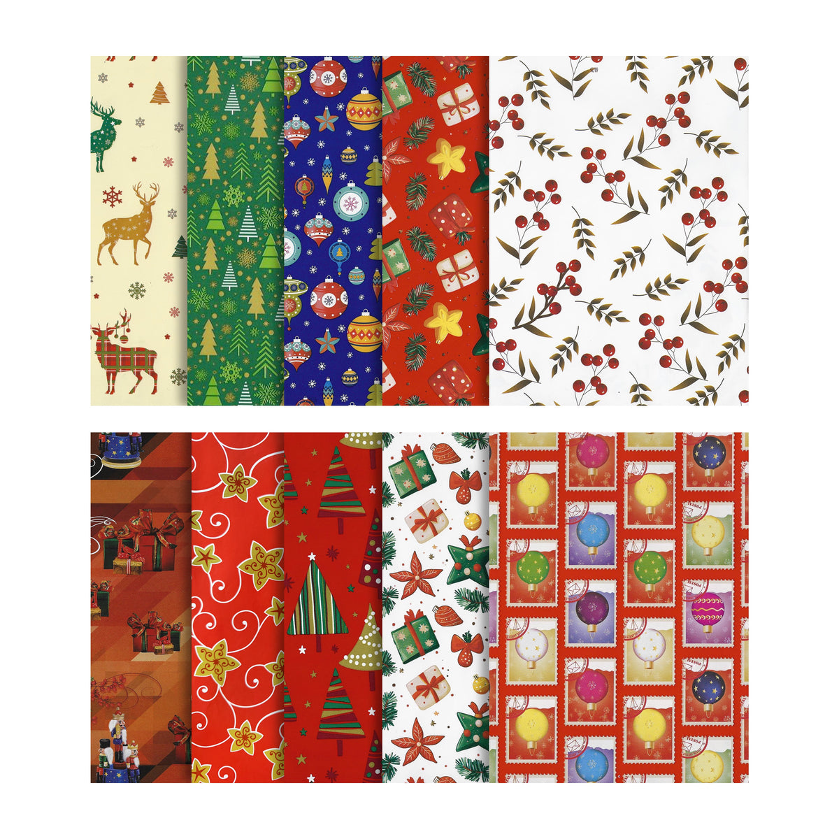 Papier Cadeau Noël Classic Mix feuilles de 70x100 cm
