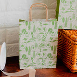 Buste Shopper Carta Erba Botanic con Manici in Carta Ritorta