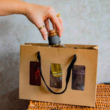Shopper Carta Portavasetti con Finestra e Manici in Cotone Nero