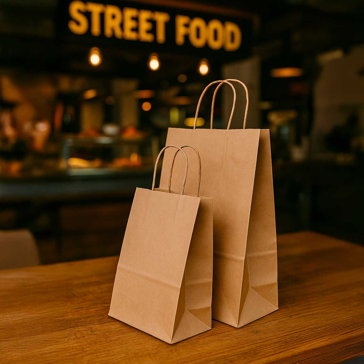 Shopper Carta Biokraft cordino Avana