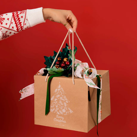 Bag Box Carta Kraft Albero stampa Bianca