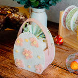 Set 2 Cestini in Feltro sagomato Uova e Fiori