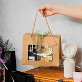 Shopper Carta Kraft Lusso con Finestra Avana