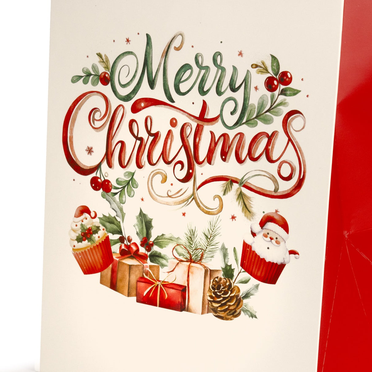 Busta Shopper Merry Christmas Fondo Largo
