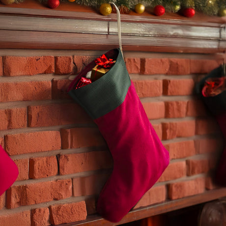 Calza della Befana in Tessuto 34 cm Rosso