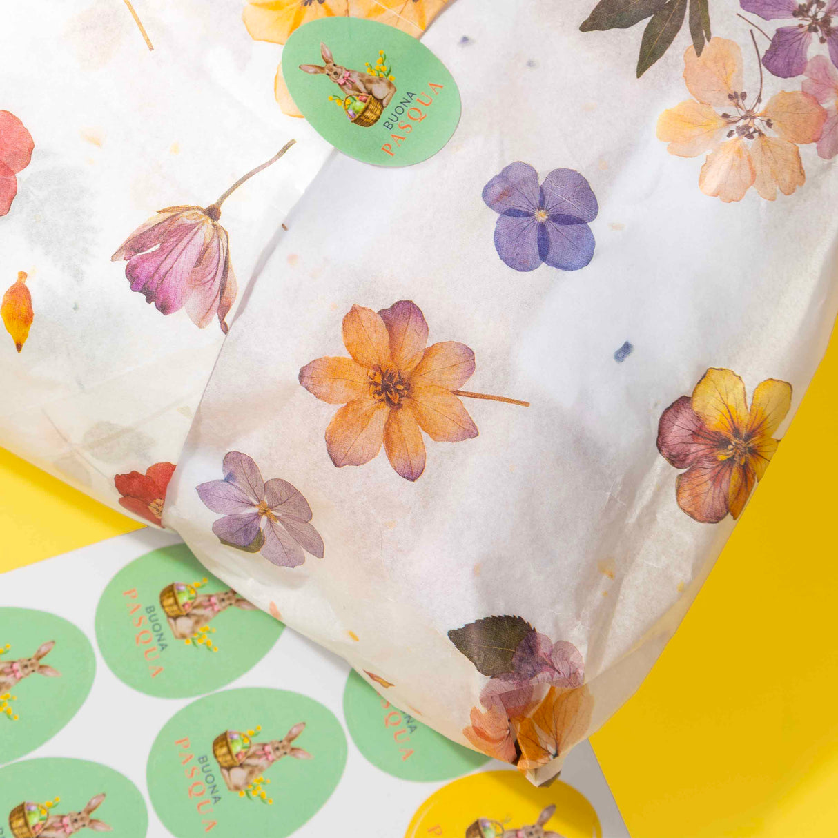 Etichette Buona Pasqua con Coniglio Mix cm 3x4