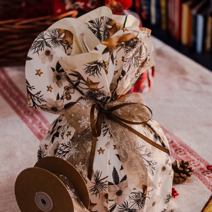 Fogli Tondi per Panettoni Christmas Flower