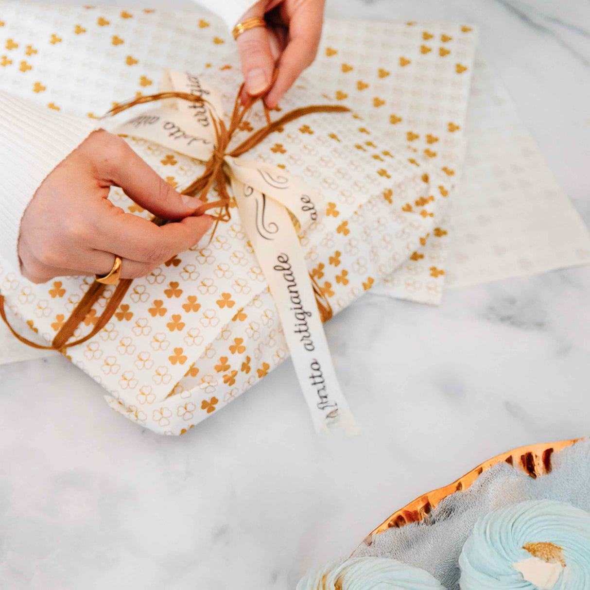 Carta Pelle Aglio Fantasia Trifoglio