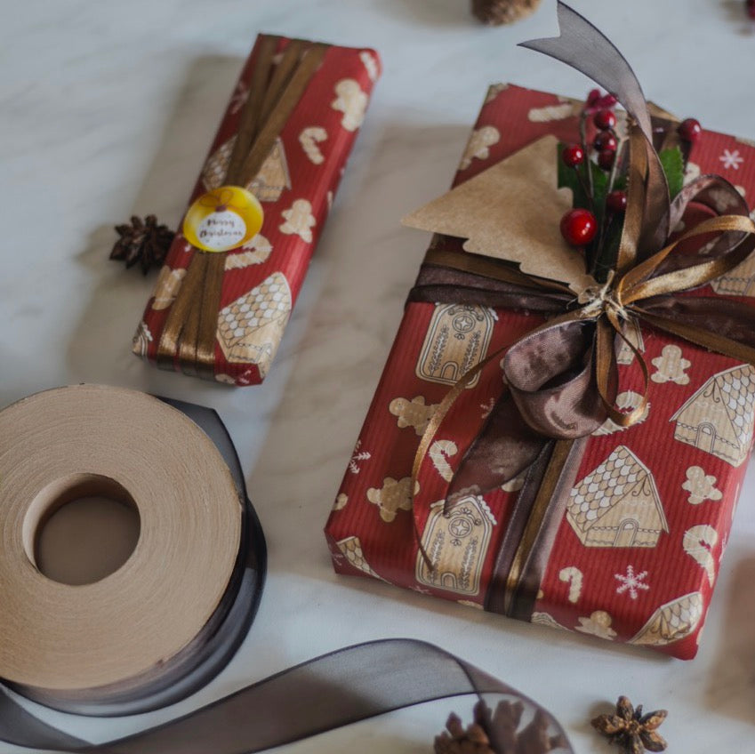 Bobina Carta Regalo Kraft stampa Natalizia Hansel