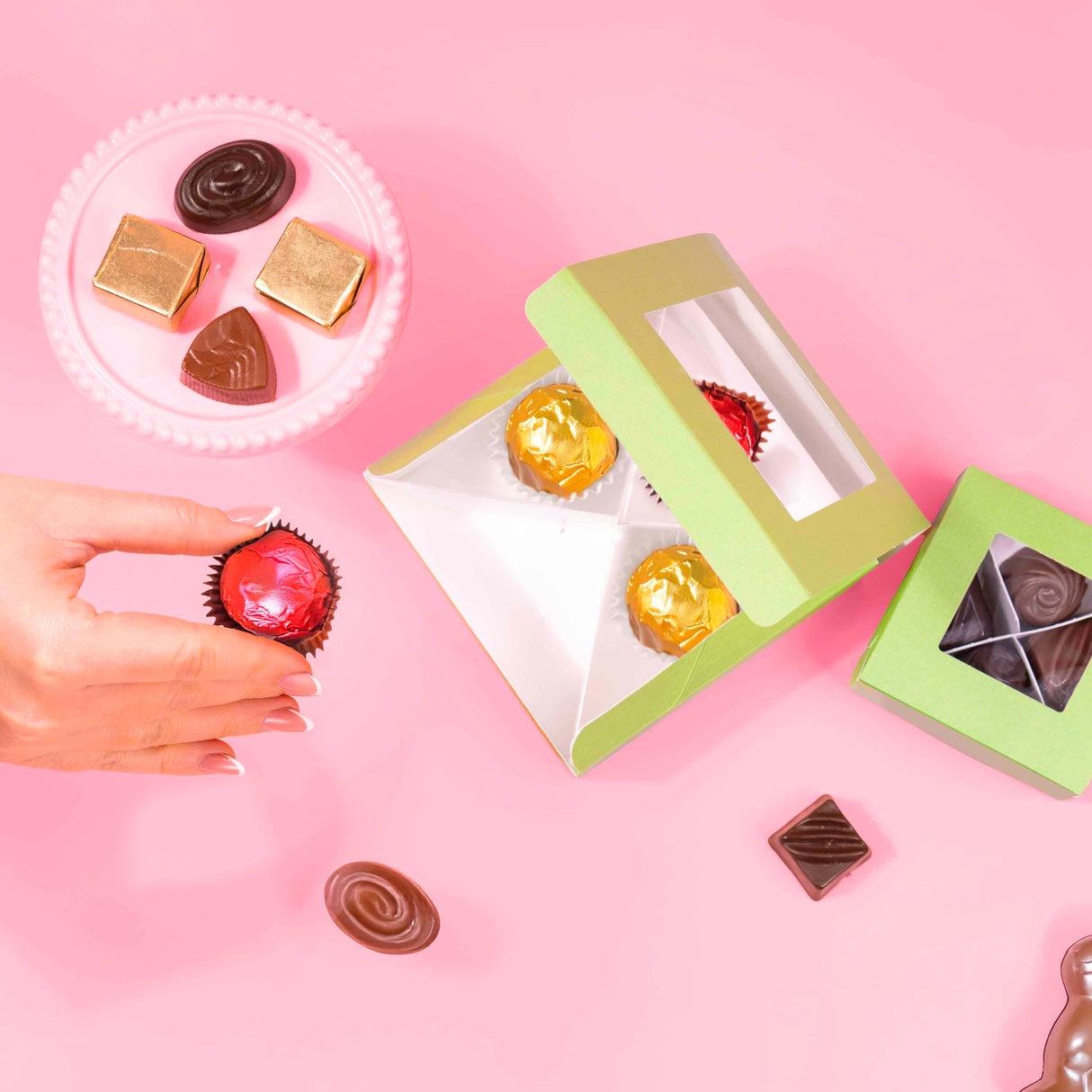 Scatoline Praline in Fibra con Finestra PLA e Divisorio