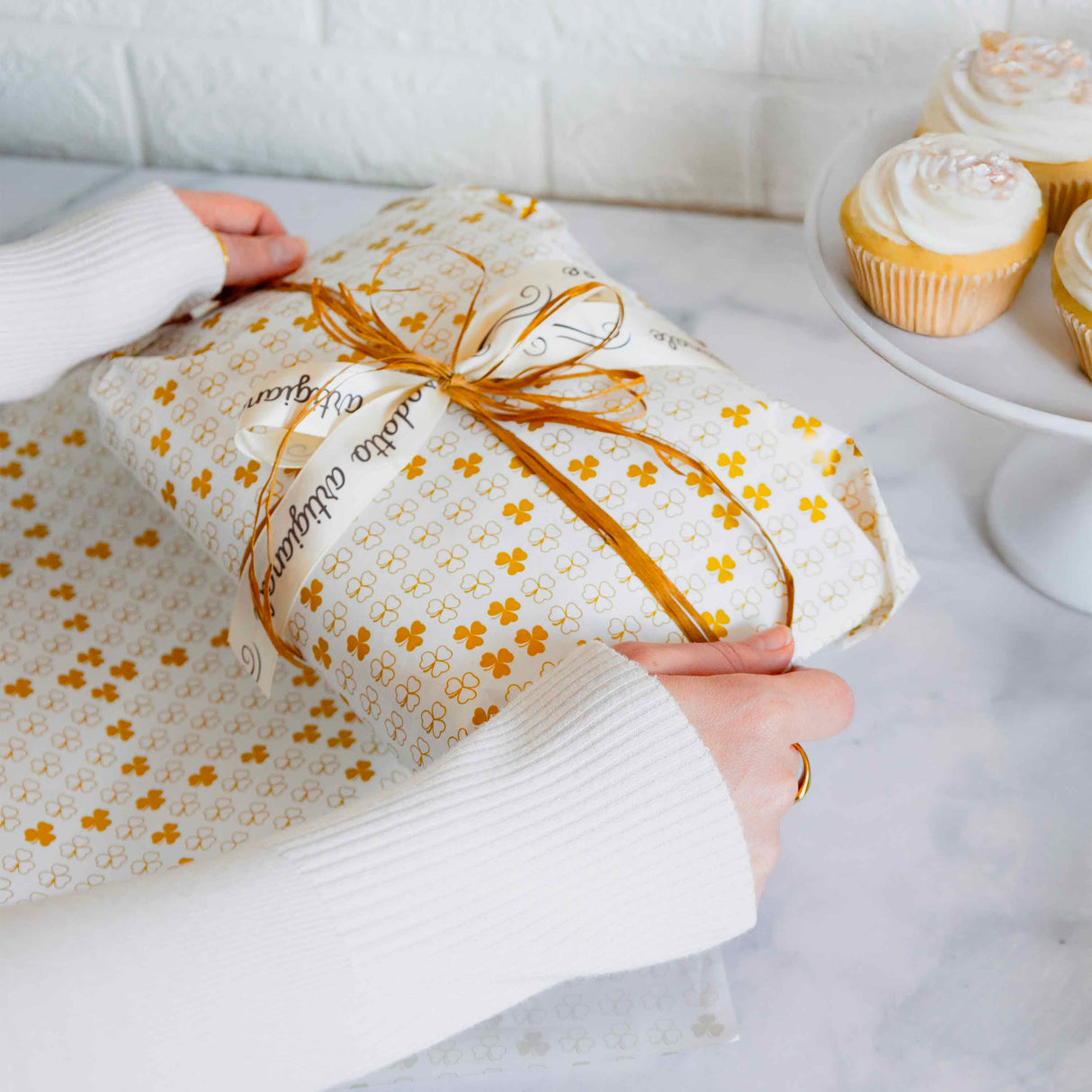 Carta Pelle Aglio Fantasia Trifoglio