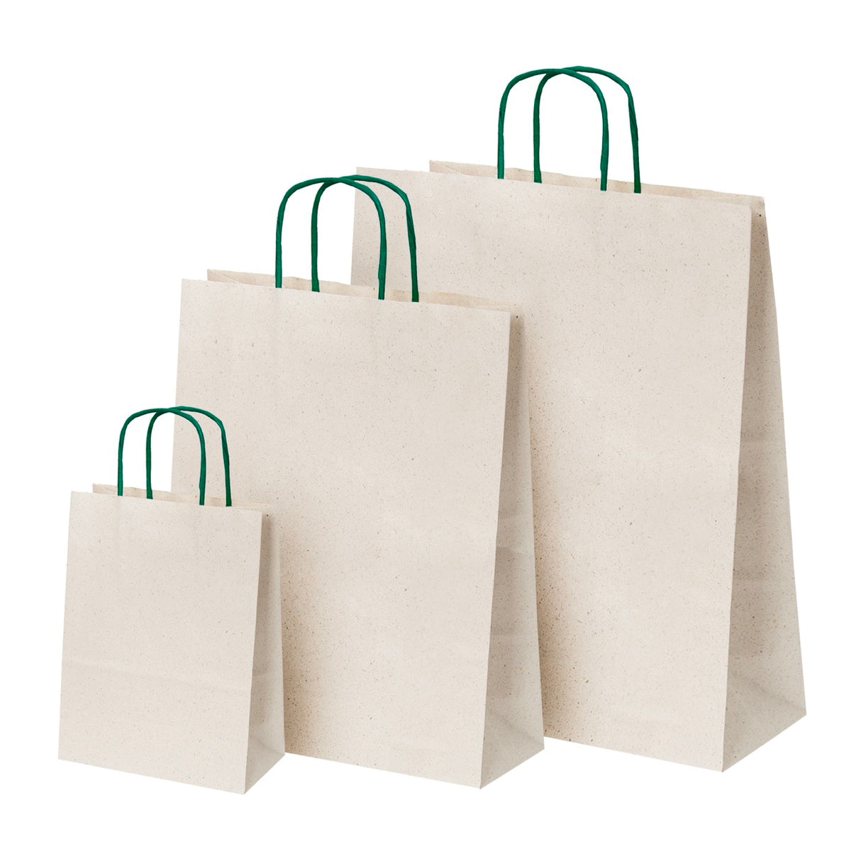 Buste Shopper Carta Erba con Manici in Carta Ritorta