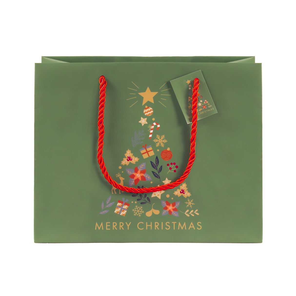 Buste Shopper Natalizie Fantasia Albero e Merry Christmas