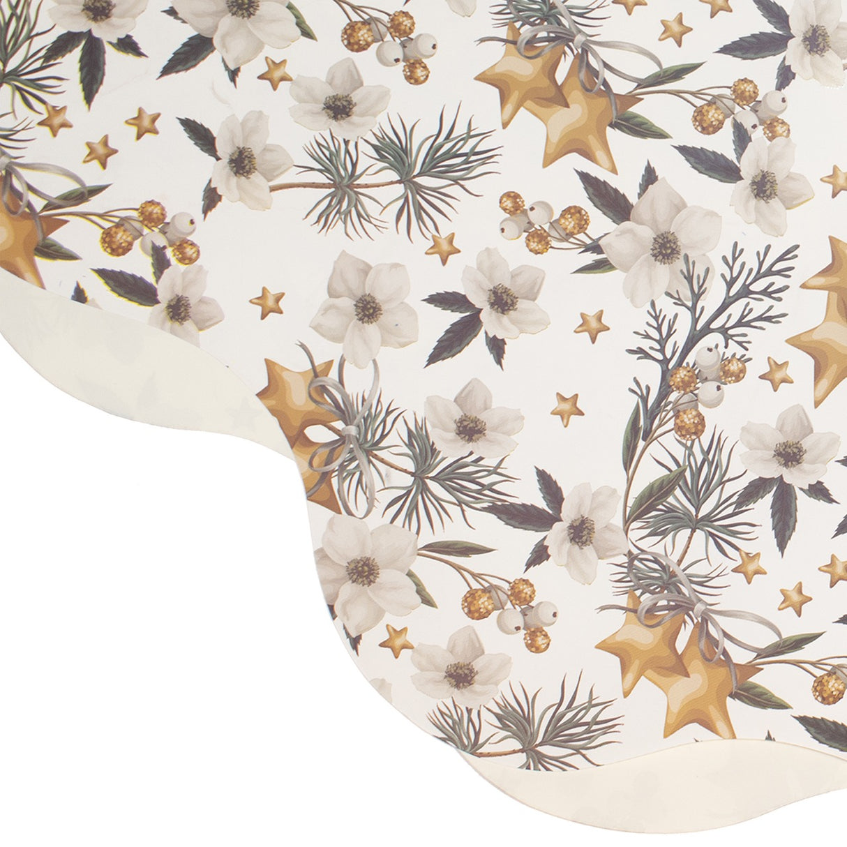 Fogli Tondi per Panettoni Christmas Flower