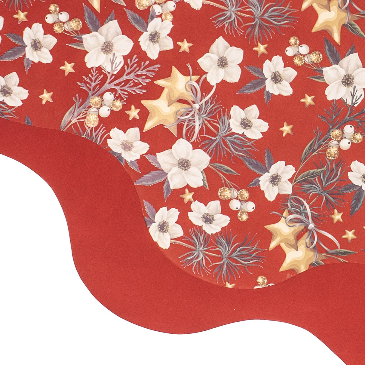 Fogli Tondi per Panettoni Christmas Flower