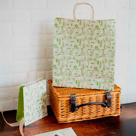 Buste Shopper Carta Erba Botanic con Manici in Carta Ritorta