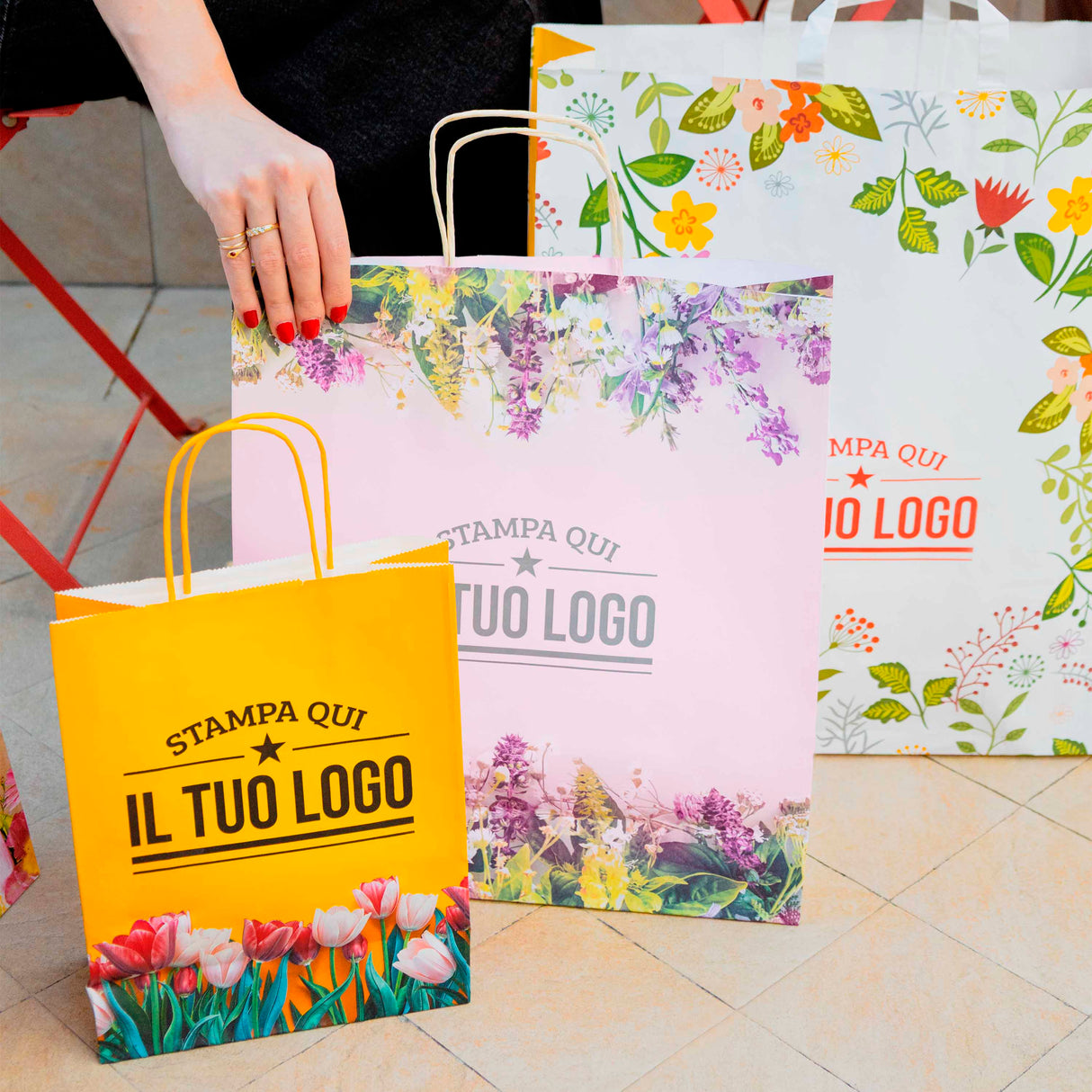 Shopper Carta Provenza colorate Personalizzabili